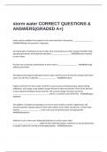  storm water CORRECT QUESTIONS & ANSWERS(GRADED A+)