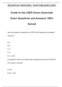 Guide to the LEED Green Associate Exam Questions and Answers 100% Solved