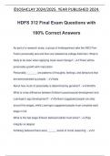 HDFS 312 Final Exam Questions with 100% Correct Answers