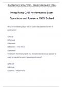 Hong Kong CAD Performance Exam Questions and Answers 100% Solved