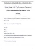 Hong Kong CAD Performance Transport Exam Questions and Answers 100% Solved