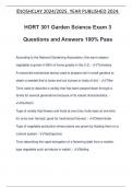 HORT 301 Garden Science Exam 3 Questions and Answers 100% Pass