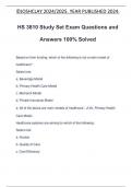 HS 3810 Study Set Exam Questions and Answers 100% Solved