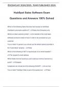 HubSpot Sales Software Exam Questions and Answers 100% Solved