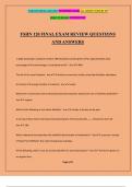 FSHN 120 FINAL EXAM REVIEW QUESTIONS AND ANSWERS