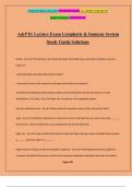 A&P II: Lecture Exam Lymphatic & Immune System Study Guide Solutions