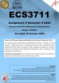 ECS3711 Assignment 5 (COMPLETE ANSWERS) Semester 2 2024 - DUE 25 October 2024