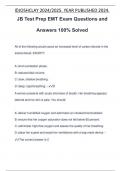 JB Test Prep EMT Exam Questions and Answers 100% Solved