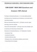 KIM EXAM 1 MAN 3600 Questions and Answers 100% Solved