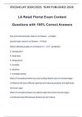 LA Retail Florist Exam Content Questions with 100% Correct Answers