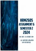 HRM2605 Assignment 6 Semester 2 2024 | Due 25 October 2024