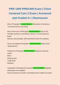 PRN 1409 /PRN1409 Exam | Client Centered Care 3 Exam | Answered and Graded A+ | Rasmussen