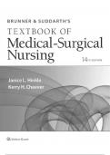 TEST BANK -- Brunner & Suddarth's Textbook of Medical-Surgical Nursing (Brunner and Suddarth's Textbook of Medical-Surgical) 14th Edition by Dr. Janice L Hinkle PhD RN CNRN (Author), Kerry H. Cheever PhD RN (Author)