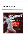 TEST BANK FOR Memmler's Structure & Function of the Human Body 12th Edition by Barbara Janson Cohen & Kerry L. Hull , ISBN: 9781975138929 All Chapters Verified || Guide A+