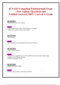 IC3 GS5 Computing Fundamentals Exam (New  2024/ 2025 Update) Questions and  Verified Answers| 100% Correct| A Grade 