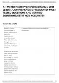 ATI Mental Health Proctored Exam/2024-2025 update /COMPREHENSIVE FREQUENTLY MOST TESTED QUESTIONS AND VERIFIED SOLUTIONS/GET IT 100% ACCURATE!!
