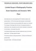 Limited Scope of Radiography Practice Exam Questions and Answers 100% Pass