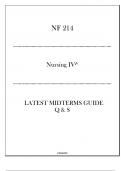 HU-NF 214 (Nursing IV-) - Latest Midterms Guide Q & S 2024