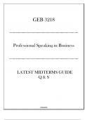 UF-GEB 3218 (Professional Speaking in Business) - Latest Midterms Guide Q & S 2024.