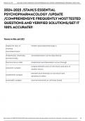 STAHL'S ESSENTIAL PSYCHOPHARMACOLOGY /2024 UPDATE /COMPREHENSIVE FREQUENTLY MOST TESTED QUESTIONS AND VERIFIED SOLUTIONS/GET IT 100% ACCURATE!!