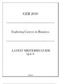 UF-GEB 2030 (Exploring Careers in Business) - Latest Midterms Guide Q & S 2024