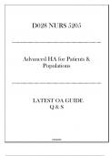 DO28 NURS 5205 (Advanced HA for Patients & Population) - Latest OA Guide Q & S 2024