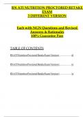 RN ATI NUTRITION PROCTORED RETAKE EXAM 3 DIFFERENT VERSION Each with NGN Questions and Revised Answers & Rationales 100% Guaranteed Pass