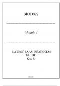 BIOD322 (Module 4) Latest Exam Readiness Guide Q & S 20242025.