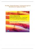 Test Bank - Human Physiology: An Integrated Approach (8th Edition 2024) Dee Unglaub Silverthorn | All Chapters Included | Updated