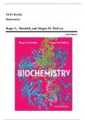 Test Bank - Biochemistry, 2nd Edition (Miesfeld, 2022), Chapter 1-23 | All Chapters