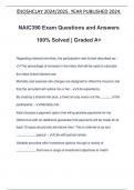 NAIC390 Exam Questions and Answers 100% Solved | Graded A+