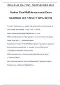 Norkus Final Self Assessment Exam Questions and Answers 100% Solved