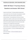 NURS 1067 Week 11 Final Exam Review Questions and Answers 100% Solved