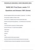 NURS 3031 Final Exam: weeks 7-11 Questions and Answers 100% Solved