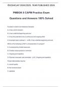 PMBOK 6 CAPM Practice Exam Questions and Answers 100% Solved