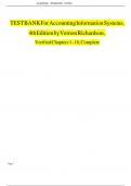 TEST BANK For Accounting Information Systems, 4th Edition by Vernon Richardson, Complete Chapters 1 - 18, Newest Version ||Complete A+ Guide