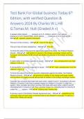 Test Bank For Global business Today 6th Edition, with verified Question & Answers 2024 By Charles W.L.Hill G.Tomas M. Hult (Graded A +)