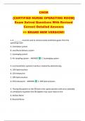 CNOR  {CERTIFIED NURSE OPERATING ROOM}  Exam Solved Questions With Revised  Correct Detailed Answers   >> BRAND NEW VERSION!! 