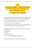 CNOR  {CERTIFIED NURSE OPERATING ROOM}  Exam Solved Questions With Revised  Correct Detailed Answers   >> BRAND NEW VERSION!!