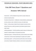 Pols 206 Tamu Exam 1 Questions and Answers 100% Solved