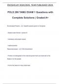 POLS 206 TAMU EXAM 1 Questions with Complete Solutions | Graded A+