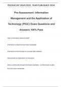 Pre-Assessment: Information Management and the Application of Technology (PIGC) Exam Questions and Answers 100% Pass