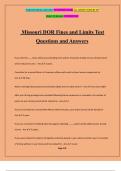 Missouri DOR Fines and Limits Test Questions and Answers