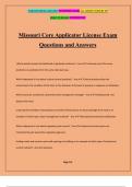 Missouri Core Applicator License Exam Questions and Answers