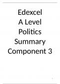 A Level Edexcel Politics - Paper 3 US Government and Politics - Summary notes