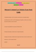 Missouri Criminal Law Statutes Exam Study Guide