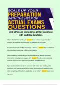 UHC Ethic and Compliance 2022/ Questions with Certified Solutions.