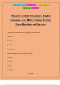 Missouri Content Assessment- English Language Arts- Hailey Farmer Practice Exam Questions and Answers