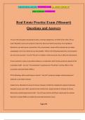 Real Estate Practice Exam (Missouri) Questions and Answers