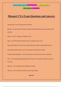 Missouri CNA Exam Questions and Answers